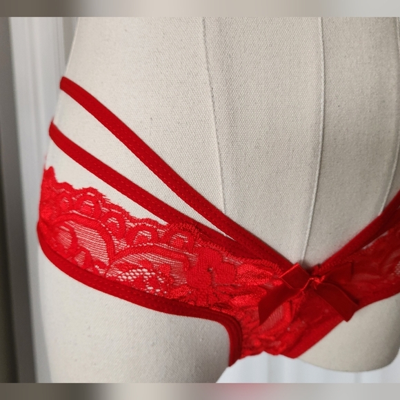 NWOT Red Lace Bra and Panty Set - Picture 2 of 8